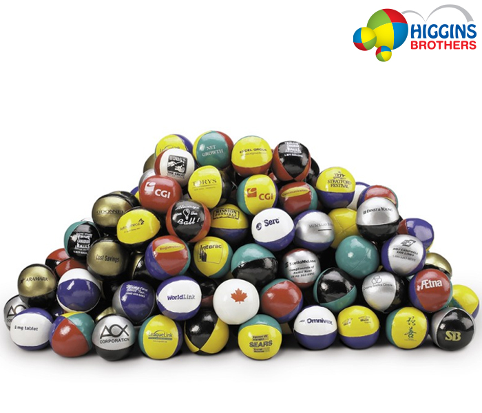 Printed juggling balls from higgins brothers stress custom marketing promotional gifts promo giveaways sale logo